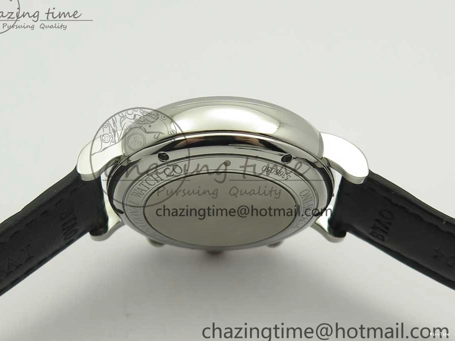 MIROTIME 0327 Snug Portofino IW391022 SS ZK 1:1 Best Edition White Dial Gold Markers On Black Leather Strap A 7130